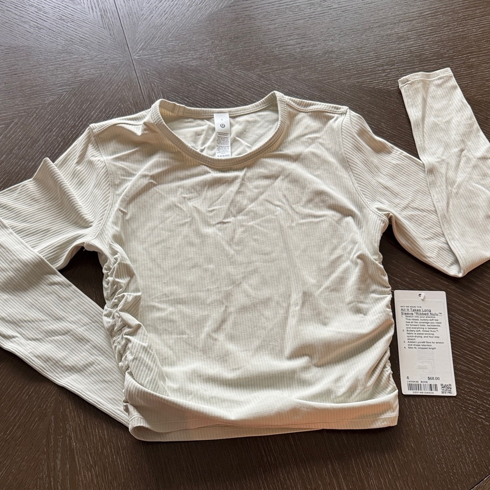lululemon athletica Cream Long Sleeve Top